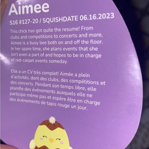 SQUISHMALLOWS JAZWARES AIMEE THE CHICK N A CHOCOLATE EGG PLUSH PILLOW - Picture 7 of 7